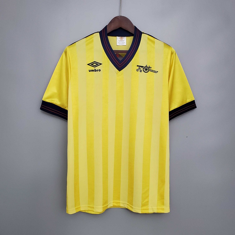 AAA Quality Arsenal 84/86 Away Yellow Soccer Jersey